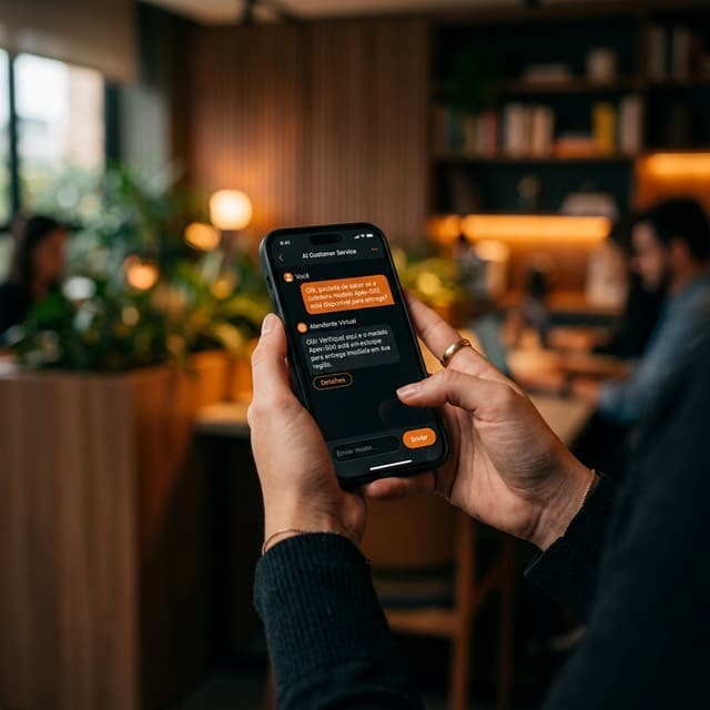 Chat de atendimento no celular