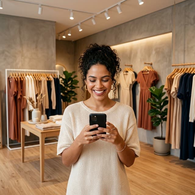 Empreendedora em loja moderna
