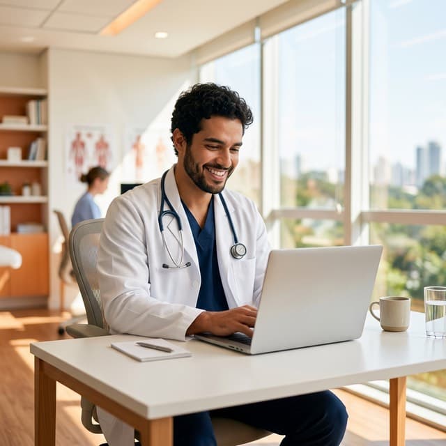 Profissional trabalhando no laptop